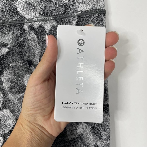 Athleta Elation Textured Tight Chakra Floral Black/ Seasalt 1X - Picture 13 of 15